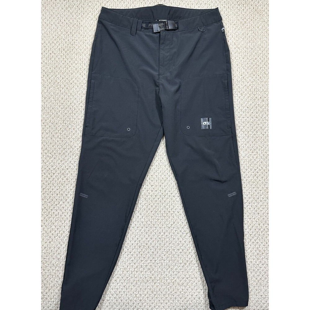 Picture Organic Clothing Pants Mens L Black Karm Stretch Belted Elastic Cuff
